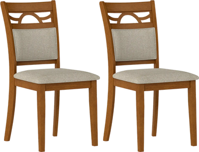 Costway Set of 2 Dining Room Chairs Rubber Wood Frame 73433652 New