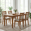 Dining chairs set of 2 with rubber wood frame and padded backrest, perfect for dining room comfort and support.