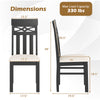 High back dining chair dimensions with padded seat, rubber wood frame, and 330 lbs load capacity for dining room use.