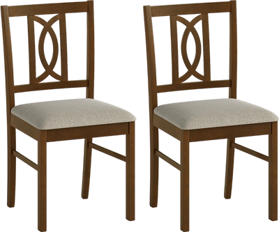 Costway Dining Room Chairs Set of 2 Rubber Wood Hollow Backrest 42019640 New