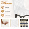 Thickly padded white and gray dining chair with soft sponge seat, warm flannel upholstery, and rubber wood legs for.