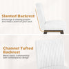 Slanted backrest dining chair with padded seat, featuring luxurious flannel upholstery for kitchen and dining use.