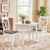 White rubber wood dining chair featuring a breathable hollow design and thickly padded seat, ideal for relaxed meals.