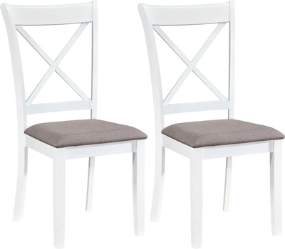 Costway Set of 2 Rubber Wood Dining Chairs Padded Seat Backrest 29172795 New