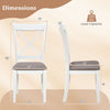 Side view of a white rubber wood dining chair with a padded seat, featuring a comfortable backrest and elegant design.
