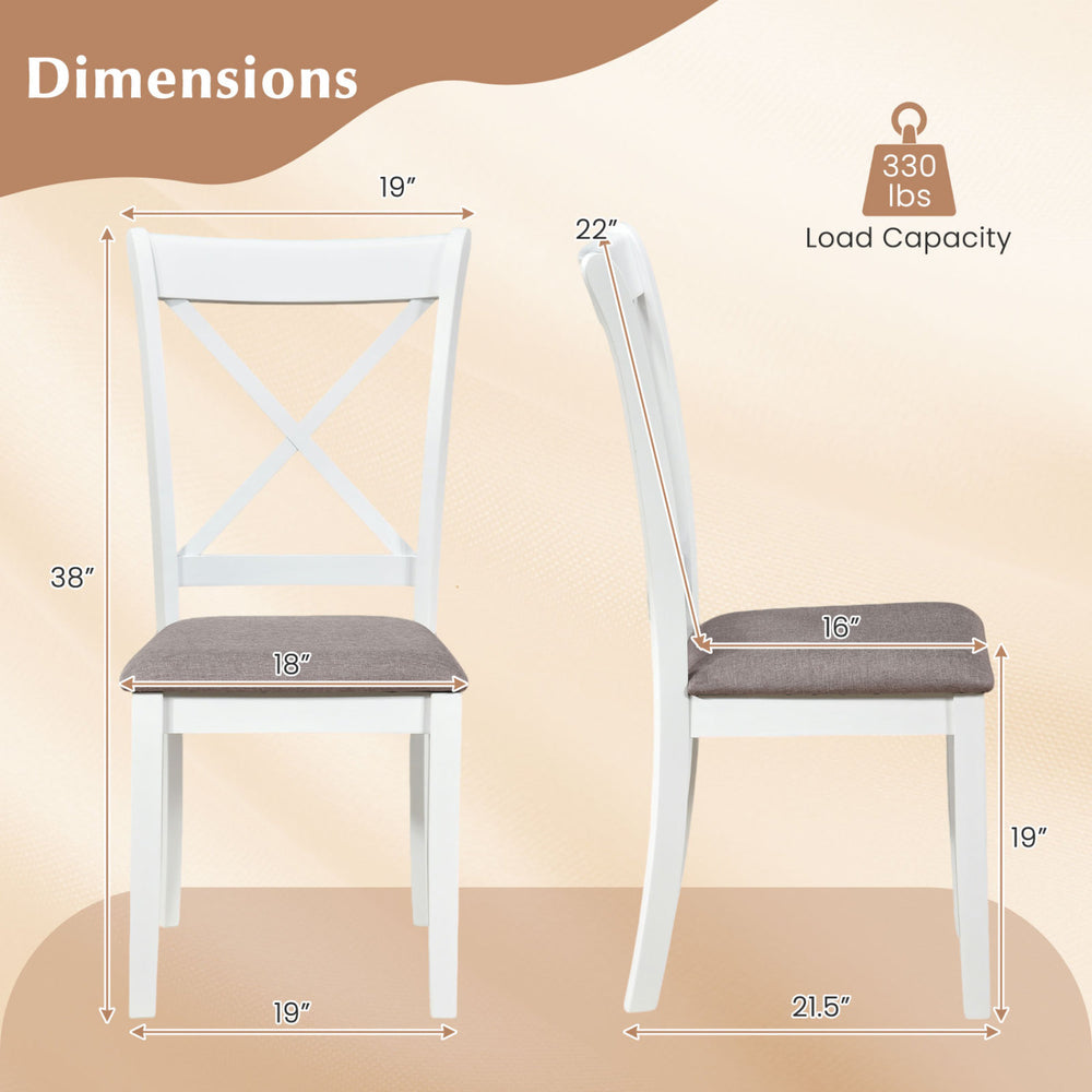 Side view of a white rubber wood dining chair with a padded seat, featuring a comfortable backrest and elegant design.