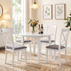 White dining chairs set of 2 with padded seats and backrests, perfect for comfortable dining experiences.