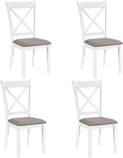 Costway Set of 4 Rubber Wood Dining Chairs Padded Seat Backrest 94921135 New
