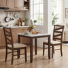 Dining Chairs Set of 2 with Backrests and Rubber Wood Frames-Brown - Gallery View 1 of 8