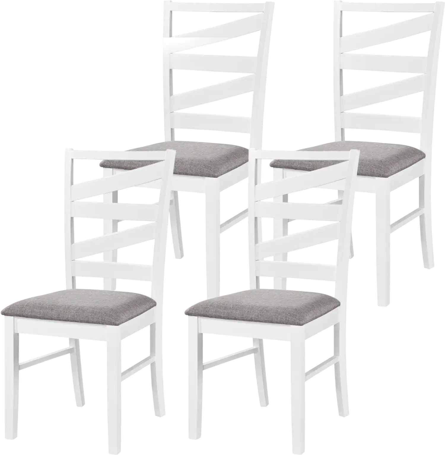 Costway Set of 4 Dining Chairs with Backrests Rubber Wood Frames 11476766 New