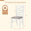 Dimensions of a white dining chair with rubber wood frame, featuring a breathable linen seat and a 330 lbs weight.