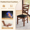 Dining chair with walnut rubber wood legs and black PU leather seat, featuring ergonomic design and soft sponge filling.