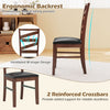 Dining chair with ergonomic backrest, rubber wood legs, and PU leather upholstery, ideal for kitchen dining.