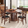 Walnut dining chairs set of 2 with rubber wood legs and PU leather upholstery, perfect for rustic dining spaces.
