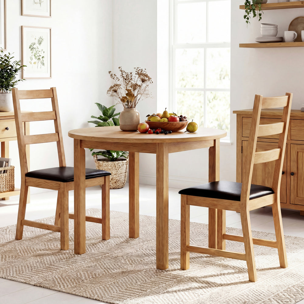Farmhouse dining chairs set of 2 with hollowed backrest and PU leather cushions, perfect for cozy dining spaces.