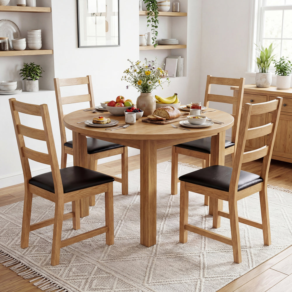 Farmhouse dining room chairs set of 2 with hollowed backrest and PU leather cushions, perfect for cozy dining spaces.