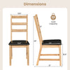 Natural farmhouse dining chair set with hollowed backrest, PU leather cushion, and solid wood legs, 330 lbs capacity.