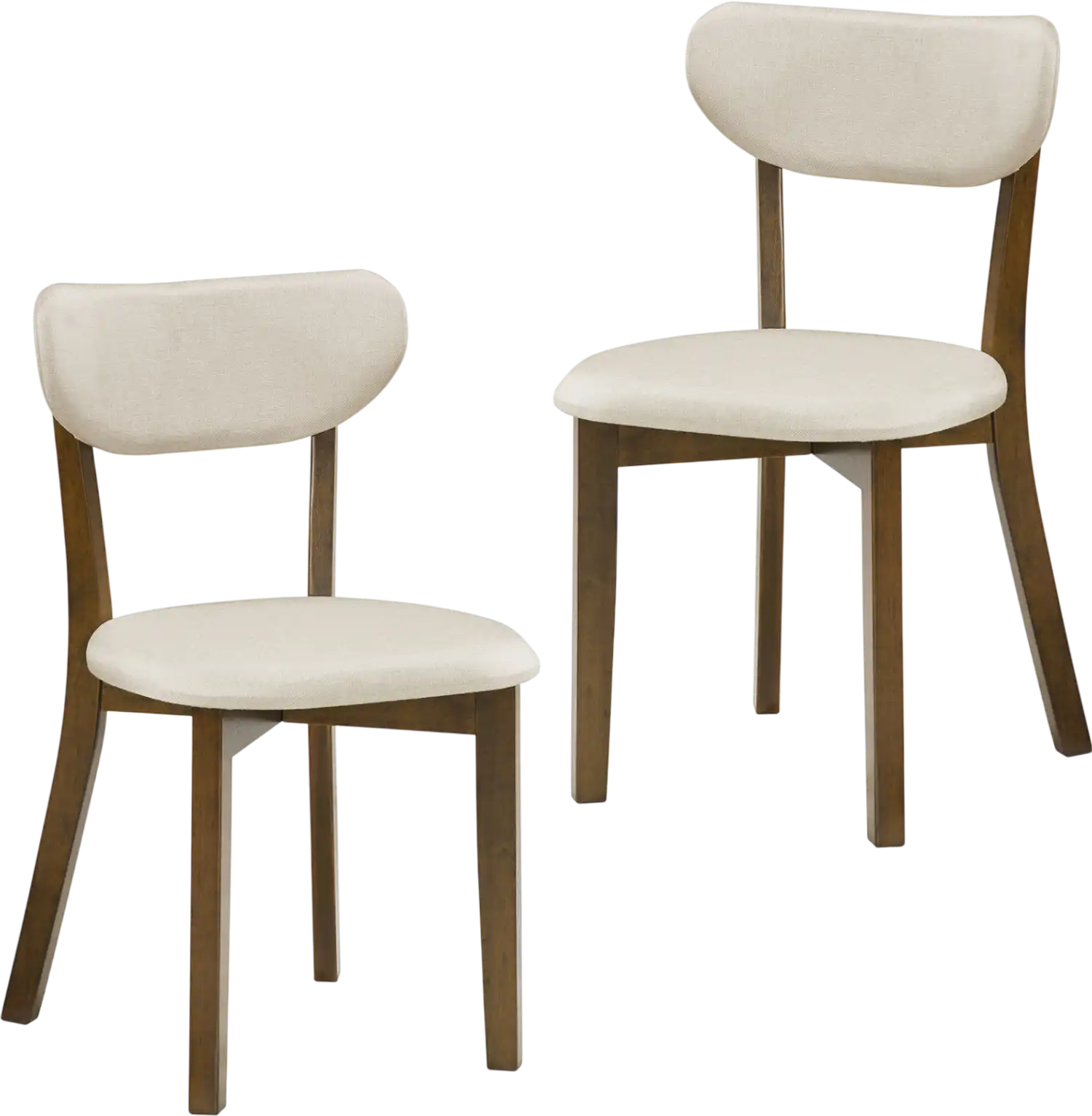 Costway Set of 2 Upholstered Dining Chairs Mid-Back Solid Rubber Wood 13476895 New