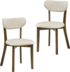 Set of 2 upholstered dining chairs with solid rubber wood frame and ergonomic design, ideal for dining rooms and.