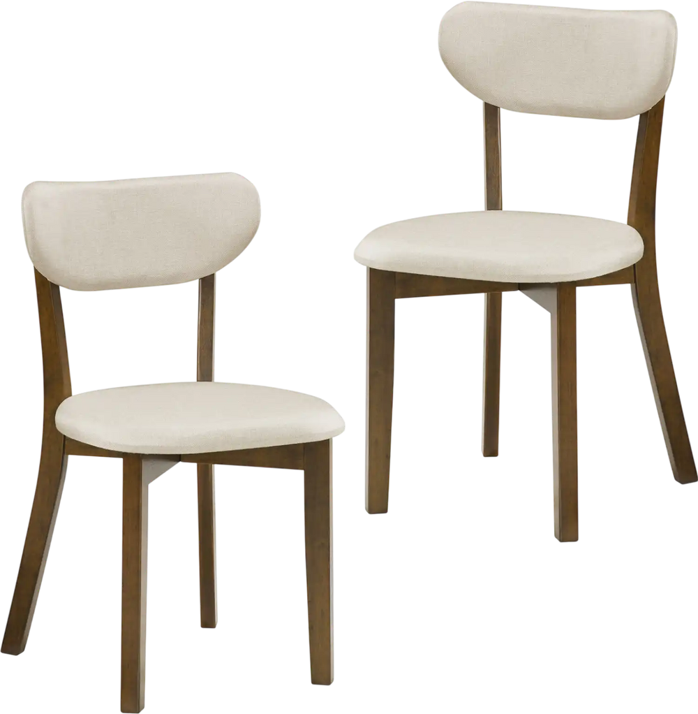 Set of 2 upholstered dining chairs with solid rubber wood frame and ergonomic design, ideal for dining rooms and.