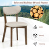 Upholstered dining chair with solid rubber wood frame, ergonomic design, and natural linen fabric for comfortable.