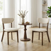 Upholstered mid-back dining chairs set of 2 with solid rubber wood frame, ideal for dining rooms and kitchens.