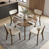 Set of 4 dining chairs with solid rubber wood frame and linen fabric, perfect for dining rooms and kitchens.