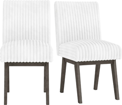 Costway Set of 2 Fabric Upholstered Dining Chairs Padded Seat Rubber Wood Legs 22443978 New