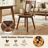 Walnut dining chair with ergonomic backrest and solid rubber wood frame, ideal for kitchen and dining room settings.