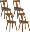 Set of 4 walnut dining chairs featuring a solid wood backrest and ergonomic design for comfortable dining experiences.
