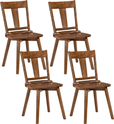 Costway Dining Chairs Set of 4 Solid Wood Backrest Kitchen Dining Room 39668320 New