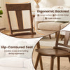 Ergonomic dining chair with a solid wood backrest and hip-contoured seat, perfect for cozy dining experiences.