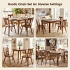 Rustic dining chair set of 4 with solid wood backrest, perfect for kitchen, dining room, living room, or restaurant use.