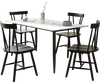 Windsor style armless chairs in black with solid rubber wood frame, perfect for dining rooms or kitchens.