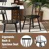 Windsor style armless chair in black with ergonomic back and spacious seat, perfect for dining or living room use.