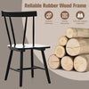 Windsor style armless chair in black with solid rubber wood frame, ergonomic design, ideal for dining or living spaces.