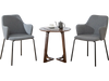 Curved backrest dining chairs set of 2 in gray with wide seats and armrests, ideal for comfortable dining.