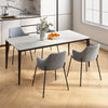 Curved backrest dining chairs set of 2 in gray with wide seats and armrests, perfect for comfortable dining.