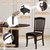 Mid-century armless dining chair with a sturdy rubber wood frame and comfy PU leather seat, ideal for kitchen or dining.