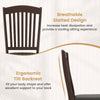 Breathable slatted backrest and ergonomic tilt design of coffee dining chair, ideal for kitchen or dining room use.