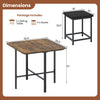 Dining table set with 4 upholstered stools in rustic brown, featuring a metal frame and space-saving design.