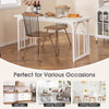 Rectangular 63" white dining table for 6-8 people, featuring a sturdy arch structure, ideal for kitchen or living room.
