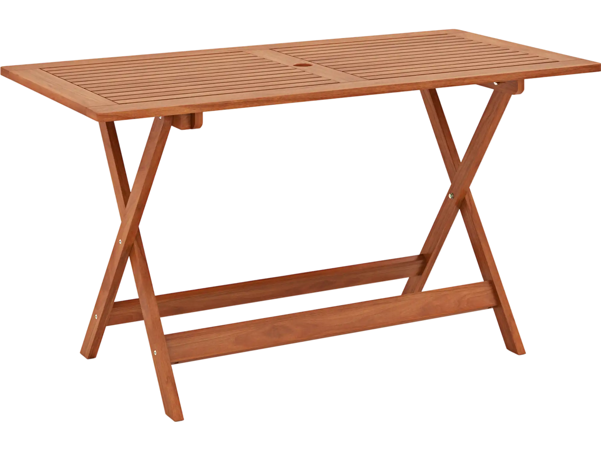 Costway Patio Dining Table w/ Teak Painting & Umbrella Hole 54.5