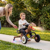 Dinosaur Drift Tricycle in brown features lights, mist spray, and a realistic dinosaur head for engaging outdoor play.