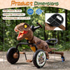 Dinosaur Drift Tricycle in brown features a realistic dinosaur head, mist spray, lights, and 360-degree spin mode for fun.