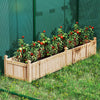 91 x 24 x 16 Inch Divisible Planter Box with Corner Drainage and Non-woven Liner for Growing Vegetables-Natural - Gallery View 1 of 10