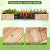 Divisible planter box with removable divider, drainage holes, and non-woven liner for healthy vegetable growth.