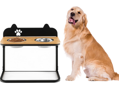 Costway Elevated Dog Bowl Stand w/ 2 Stainless Steel Food Water Bowls 94318762 New