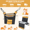 Dog car seat cover with mesh window, black, designed for small and medium dogs, providing protection and comfort during.