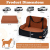 Dog car seat booster with adjustable strap, non-slip bottom, and washable cover, suitable for medium and large pets.